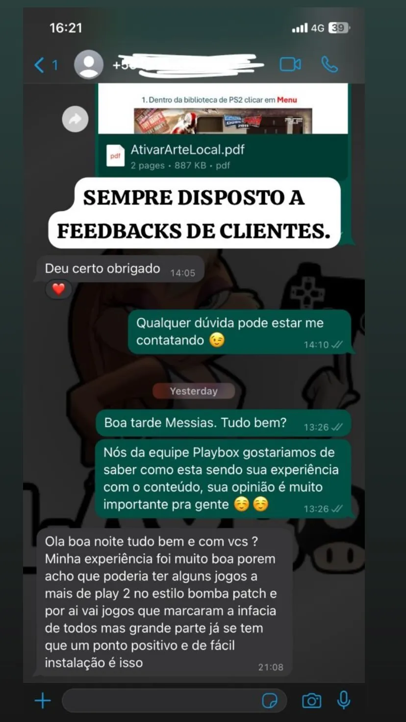 Depoimento clientes | Playbox